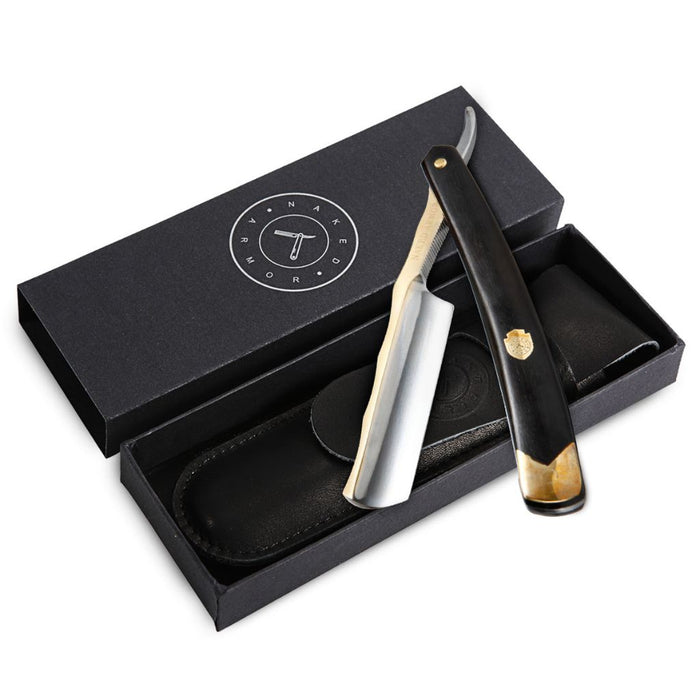 Naked Armor King Arthur Straight Razor 7/8" Ebony Japanese Stainless Steel.
