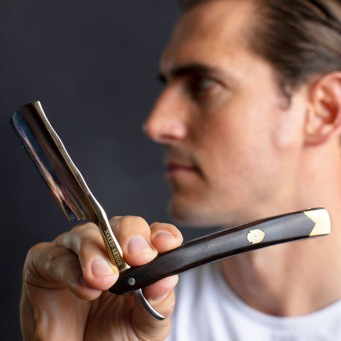 Naked Armor King Arthur Straight Razor 7/8" Ebony Japanese Stainless Steel.