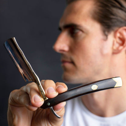 Naked Armor King Arthur Straight Razor 7/8" Ebony Japanese Stainless Steel.