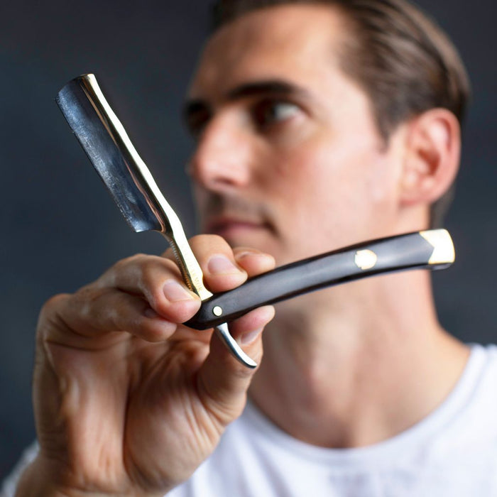 Naked Armor King Arthur Straight Razor 7/8" Ebony Japanese Stainless Steel.
