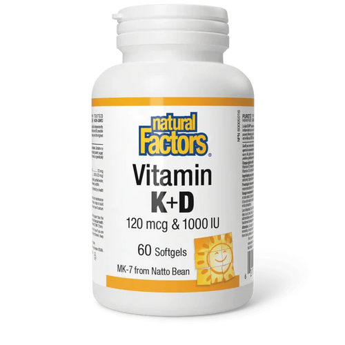 Natural Factors: Vitamin K + D 120 mcg / 1000 IU · MK-7 from Natto Bean