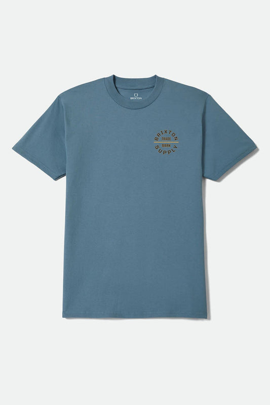 Men's Oath V Standard T-Shirt in the color Harbor Blue/Sauterne Yellow/Black - Front Product View