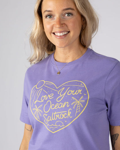 Ocean Lover Womens Short Sleeve T-Shirt in Purple