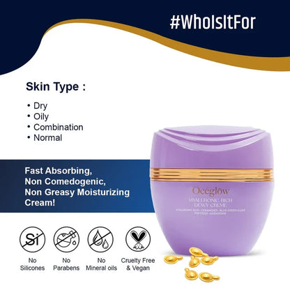 OCEGLOW HYALURONIC RICH DEWY CREAM MOISTURIZER