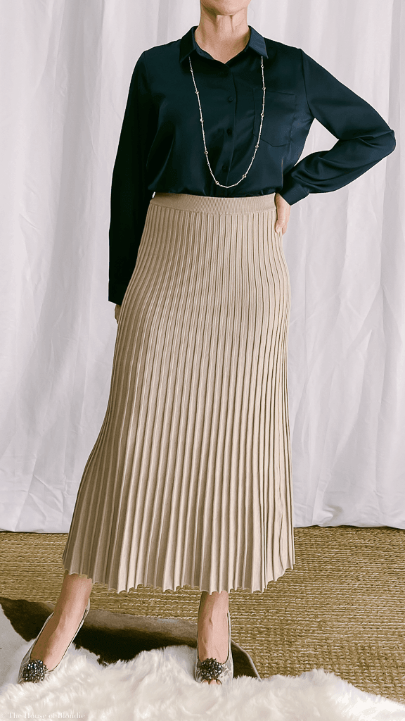 Olivia Taupe Midi Knit Skirt by www.thehouseofblondie.com
