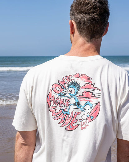 One More Wave Mens Oversized Short Sleeve T-Shirt in Cream