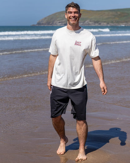 One More Wave Mens Oversized Short Sleeve T-Shirt in Cream