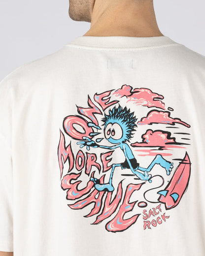 One More Wave Mens Oversized Short Sleeve T-Shirt in Cream