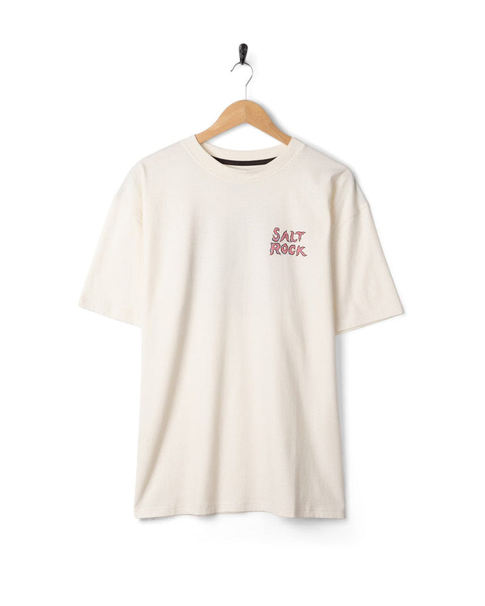 One More Wave Mens Oversized Short Sleeve T-Shirt in Cream