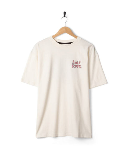 One More Wave Mens Oversized Short Sleeve T-Shirt in Cream