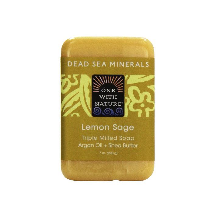 One With Nature Lemon Sage Triple Milled Soap with Argan Oil and Shea Butter 200g