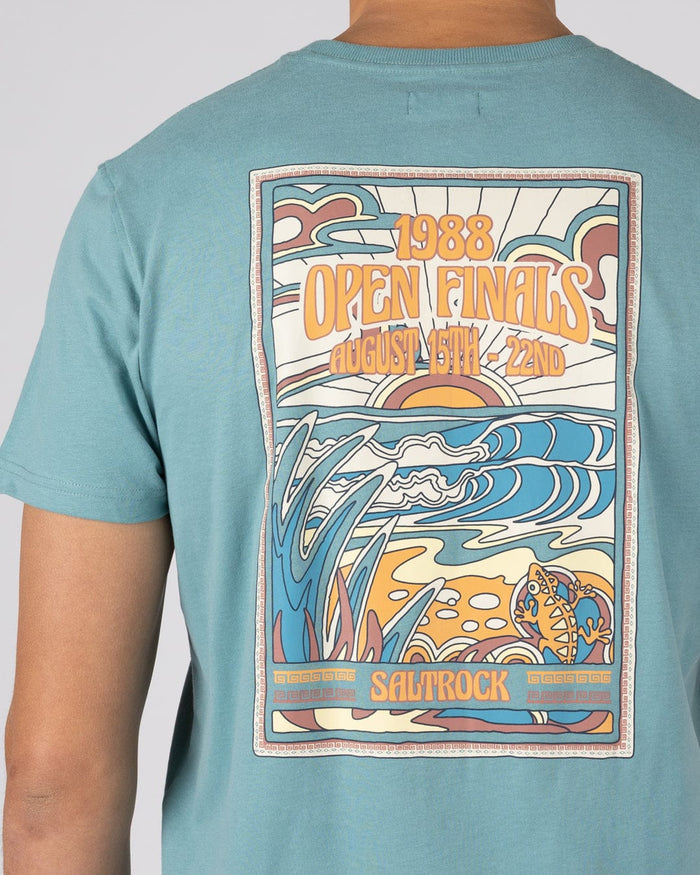 Open Finals Mens Short Sleeve T-Shirt in Blue