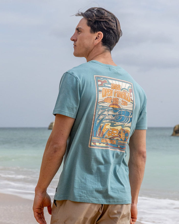 Open Finals Mens Short Sleeve T-Shirt in Blue