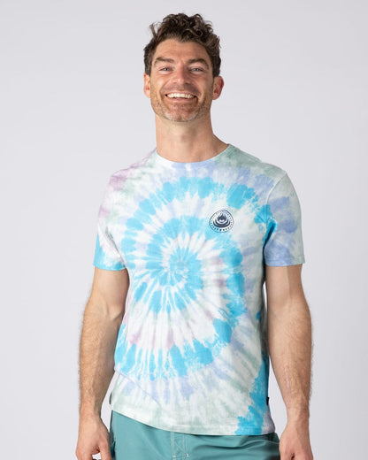 Origin Flame Mens Tie Dye Short Sleeve T-Shirt in Cream