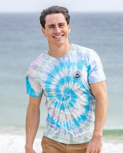 Origin Flame Mens Tie Dye Short Sleeve T-Shirt in Cream