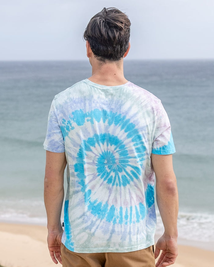 Origin Flame Mens Tie Dye Short Sleeve T-Shirt in Cream