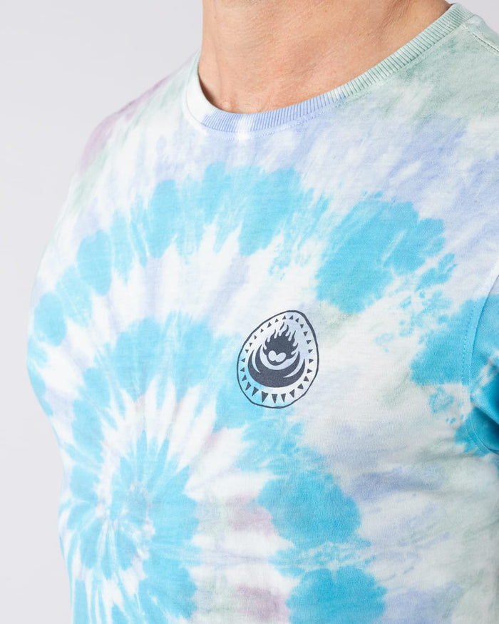 Origin Flame Mens Tie Dye Short Sleeve T-Shirt in Cream