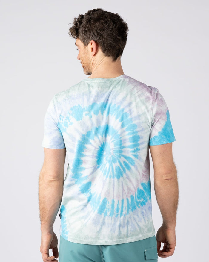 Origin Flame Mens Tie Dye Short Sleeve T-Shirt in Cream