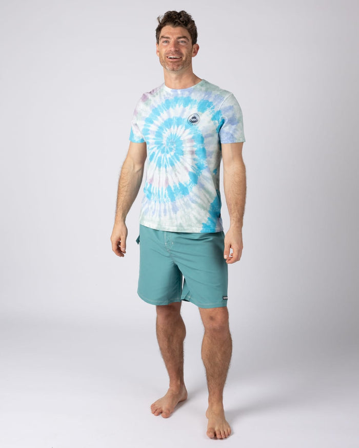 Origin Flame Mens Tie Dye Short Sleeve T-Shirt in Cream
