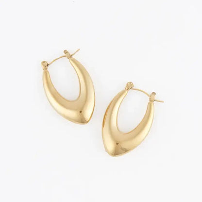 Oval Pointed Hoop Earrings