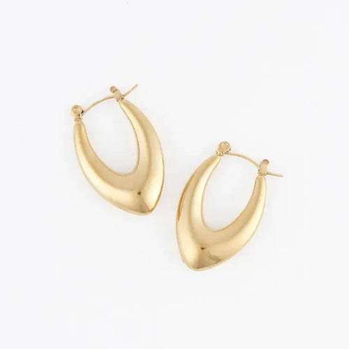 Oval Pointed Hoop Earrings