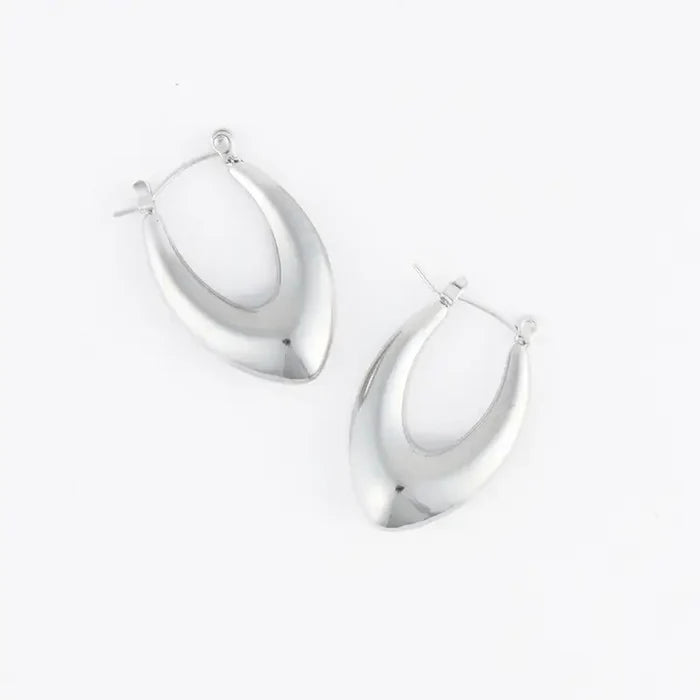 Oval Pointed Hoop Earrings