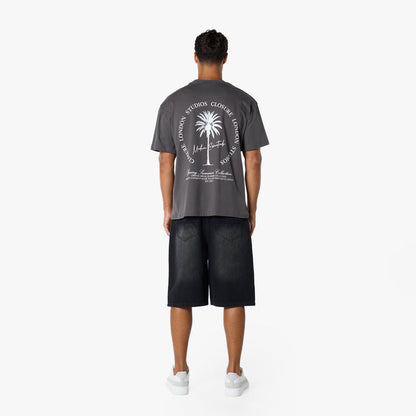Palm Tree Modern Essential T-Shirt  | Charcoal