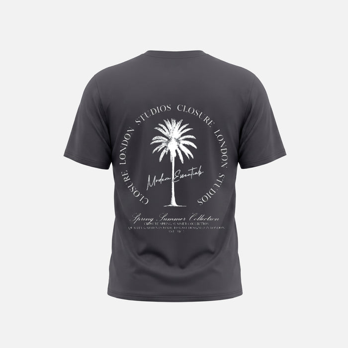 Palm Tree Modern Essential T-Shirt  | Charcoal