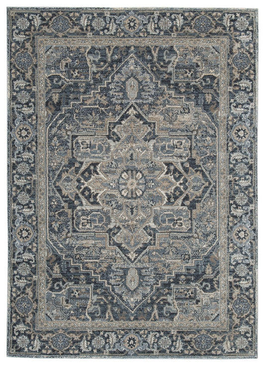 Paretta R404172 CreamNavyGray Medium Rug
