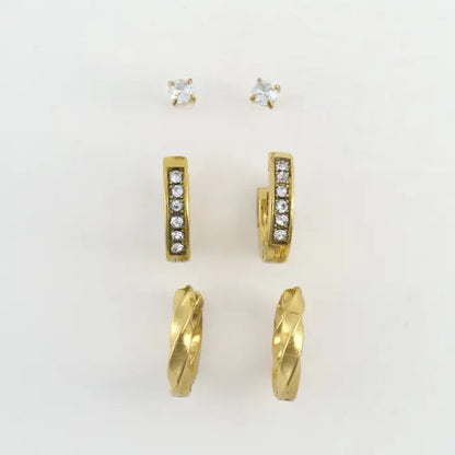 Pave Hoop Earring Trios