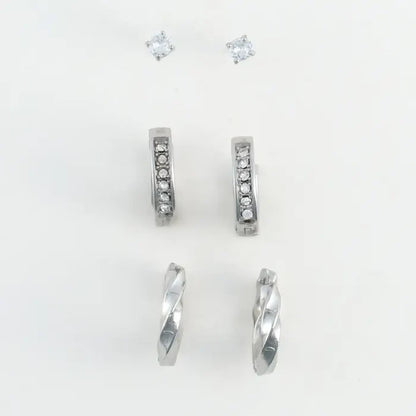 Pave Hoop Earring Trios