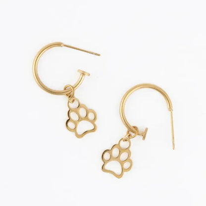 Paw Print Hoop Earrings