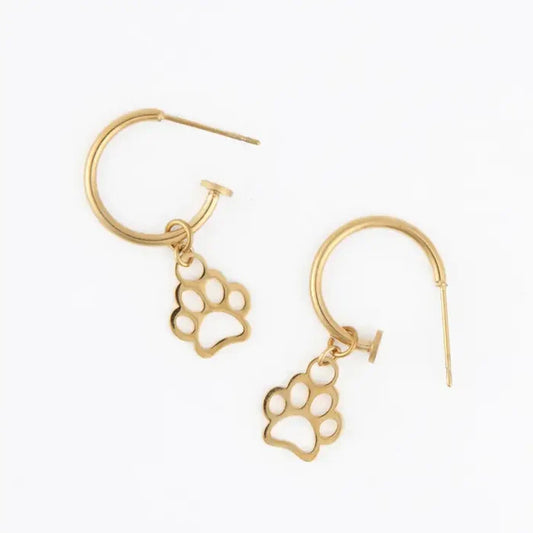 Paw Print Hoop Earrings