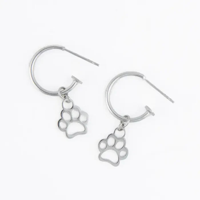 Paw Print Hoop Earrings