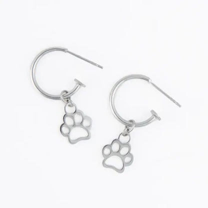 Paw Print Hoop Earrings