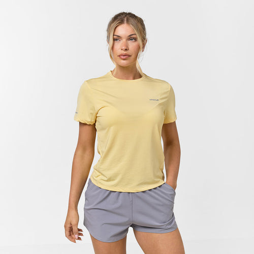 Women's  Yellow Grey Performance Twinset  Closure London  Front View