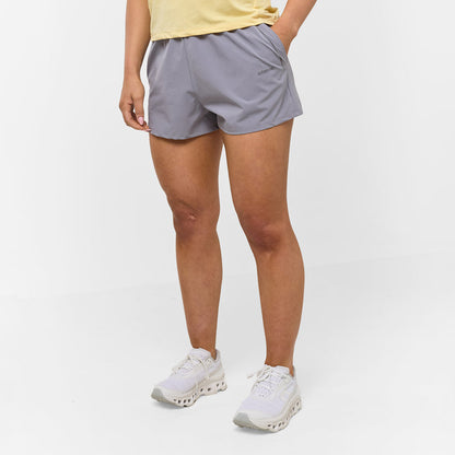Women's Core Running Short  Mid Grey Closure London Front View