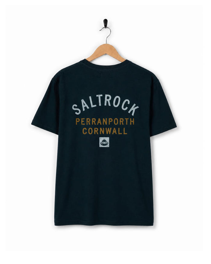 Perranporth Mens Location T-Shirt in Blue