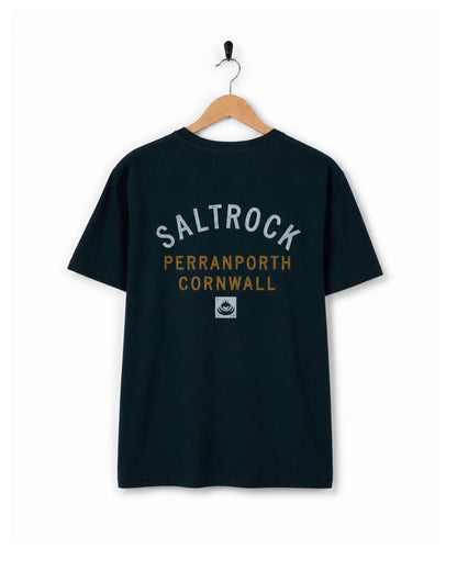 Perranporth Mens Location T-Shirt in Blue