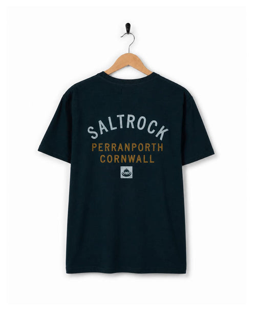 Perranporth Mens Location T-Shirt in Blue