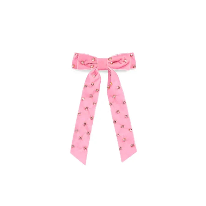 Pink Velvet Bow Clip Shiraleah