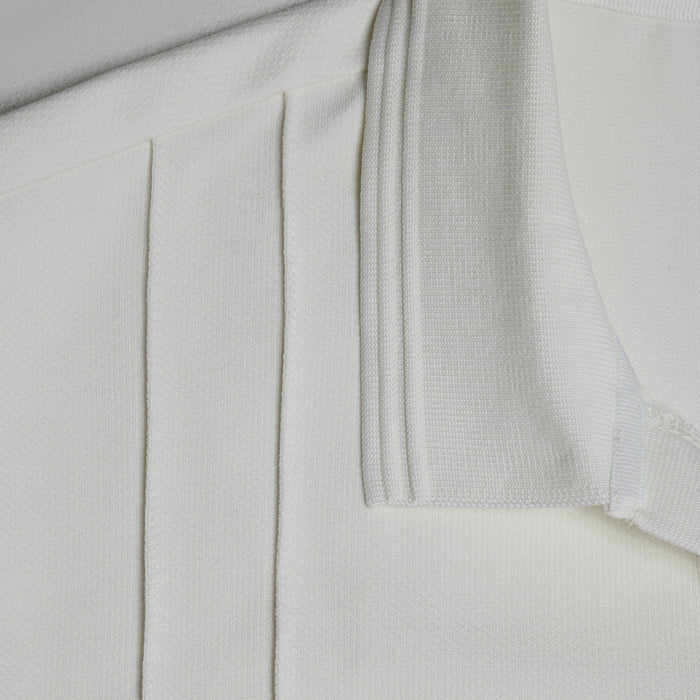Pintuck Open Collar Polo | Off White