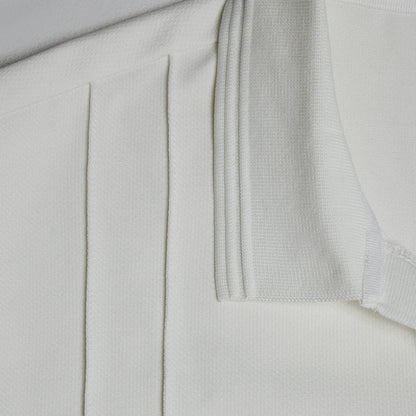 Pintuck Open Collar Polo | Off White
