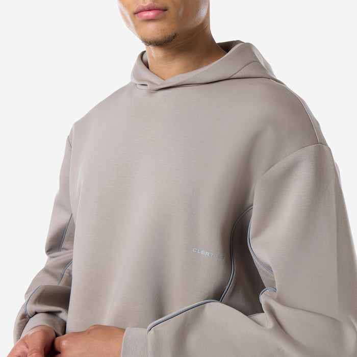 Piping Detail Interlock Hoodie | Dark Fossil
