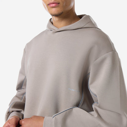 Piping Detail Interlock Hoodie | Dark Fossil