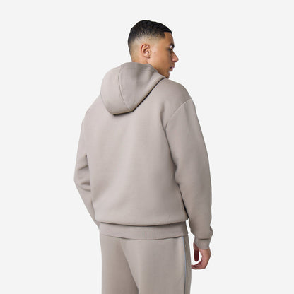 Piping Detail Interlock Hoodie | Dark Fossil