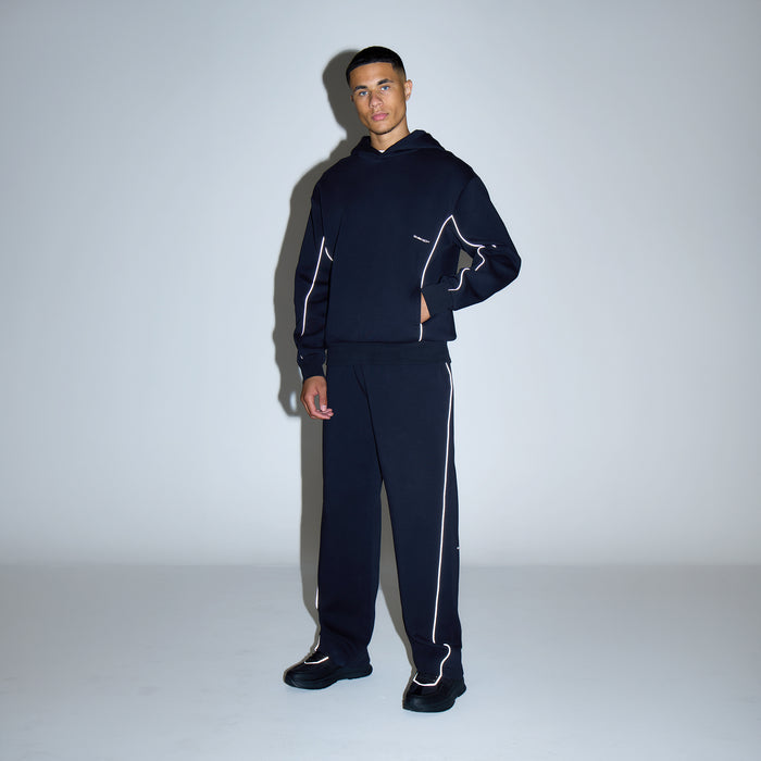 Piping Detail Interlock Jogger | Black