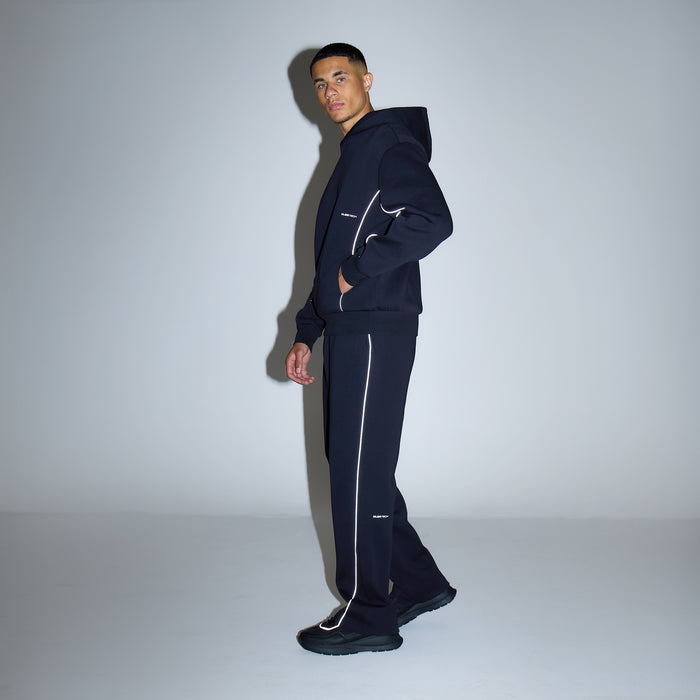 Piping Detail Interlock Jogger | Black