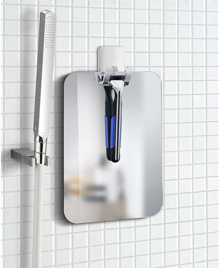 Plastic Shower Mirror with Self-Adhesive Hook - SMEDBO