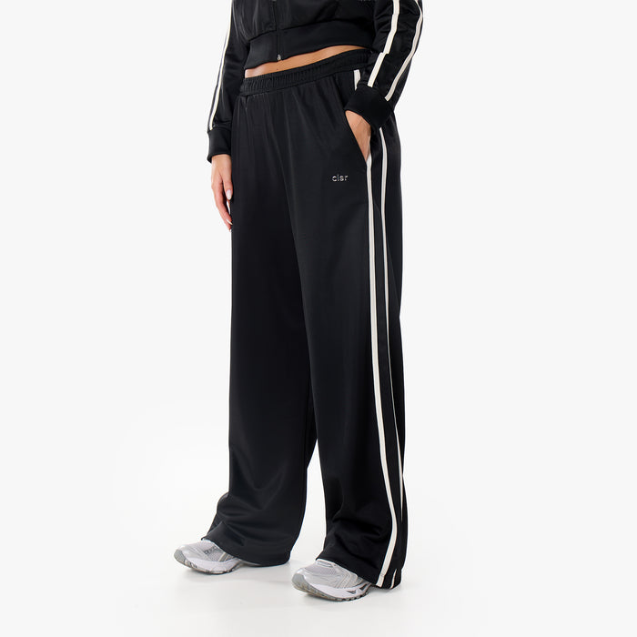 Poly Varsity Funnel Neck Tracksuit | Black